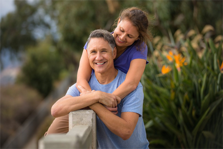 Couple embracing